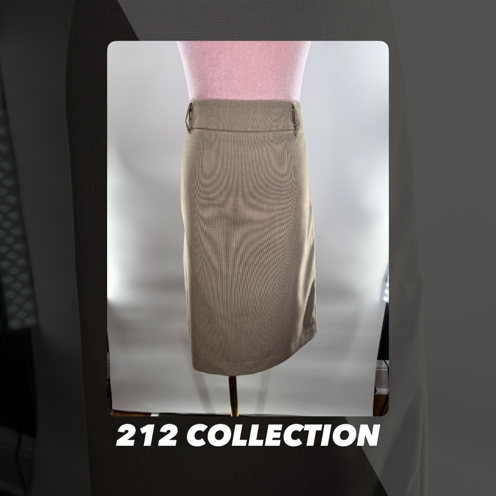 EUC Collection 212 Brown Micro Check Pencil Skirt